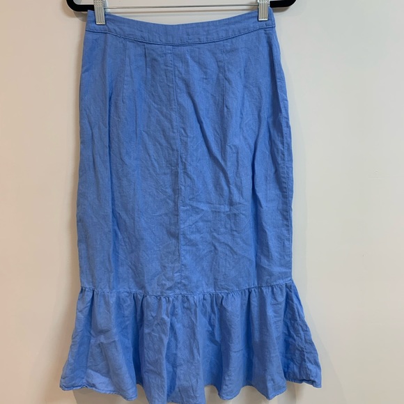 Zara | Blue Wrap Ruffle Midi Skirt - Picture 4 of 6